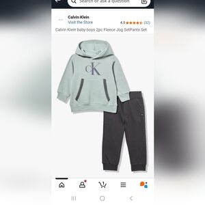 Calvin Klein Blue, Tan, and White Hoodie Set Nerve Be Worn